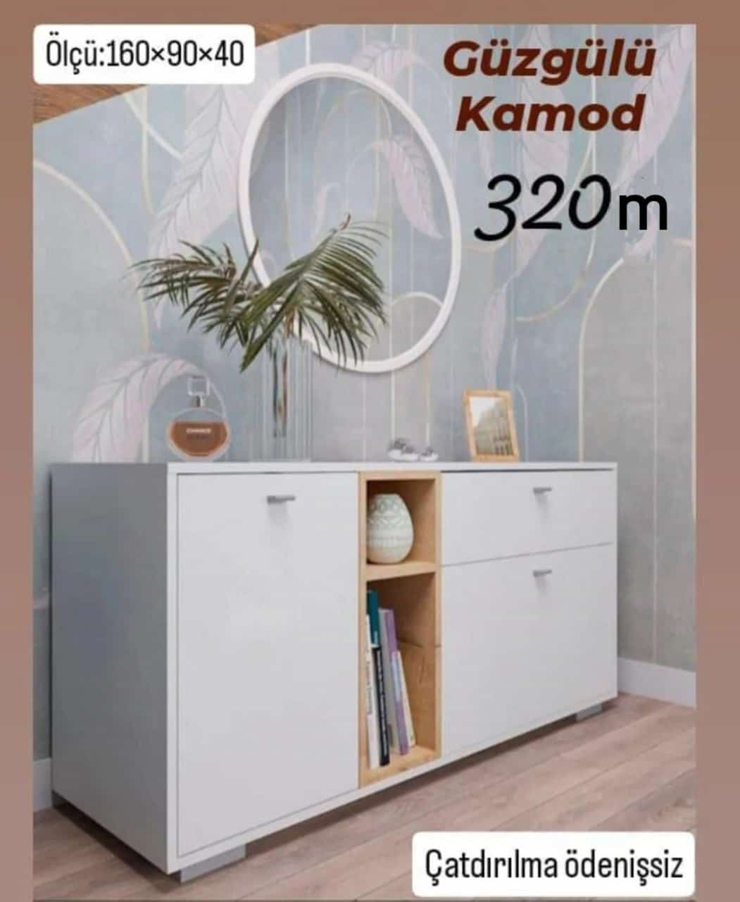 Güzgülü kamod Sifarişlə hazırlanır Rəng seçimi var Ölçü