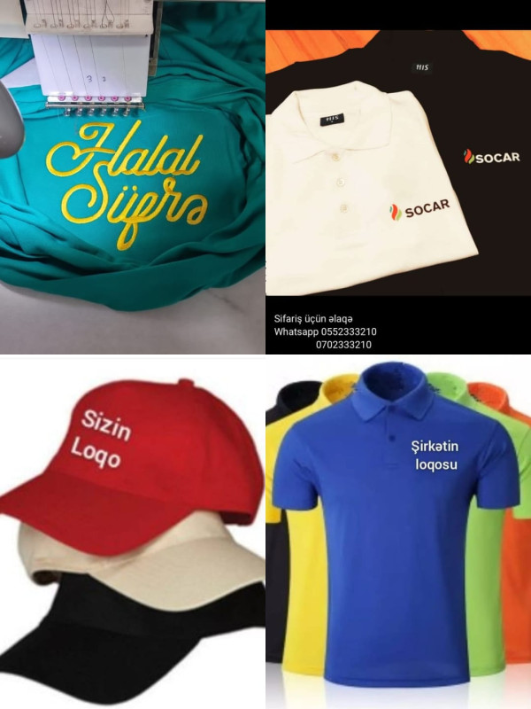 Geyim üzərində yazı və çap içləri Her nov reklam və yazı isleri Bayraq çapı Tekstil