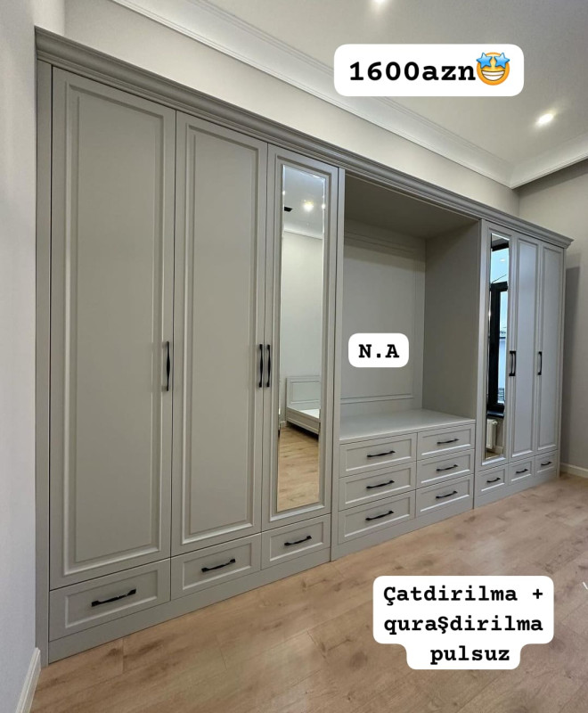 Dehliz mebeli Membran dolab satilir 1600azn. Ölçü 3.60m×2.20m. Yenidir.