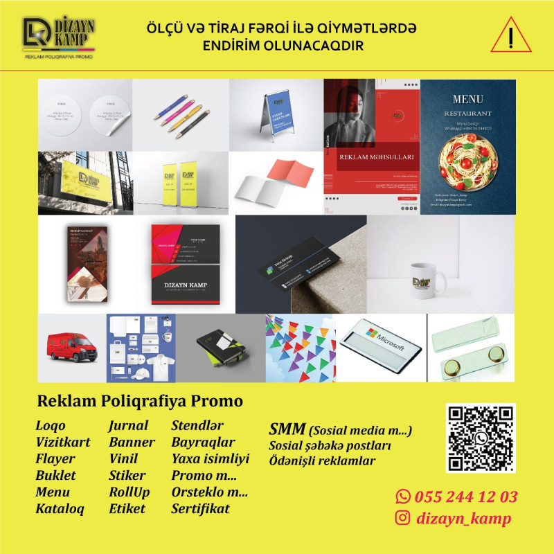 Reklam Poliqrafiya Promo Reklam materiallarının peşəkar istehsalı və promo