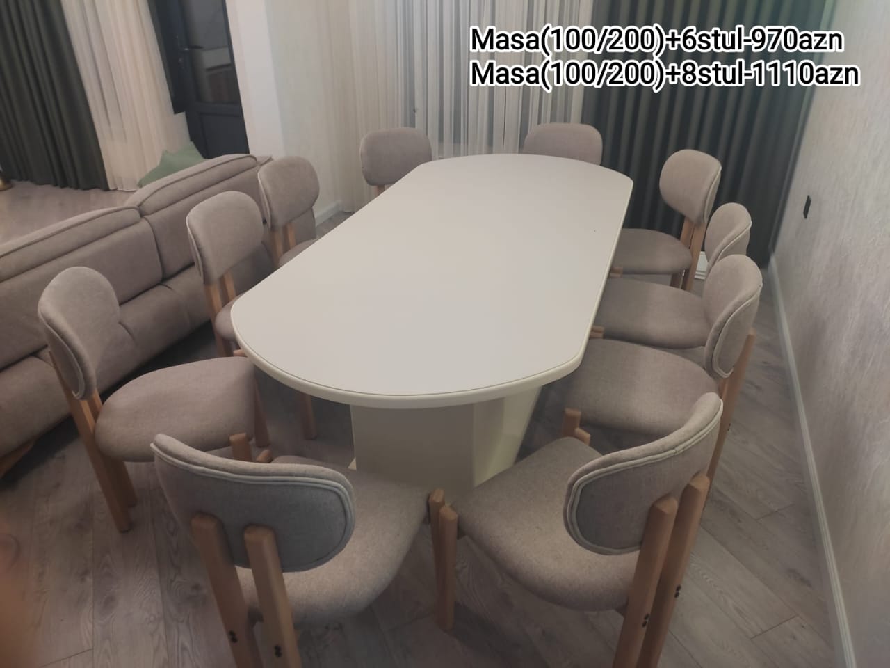 Masa və oturacaqlar Sifarişlə hazırlanır Rəng seçimi var