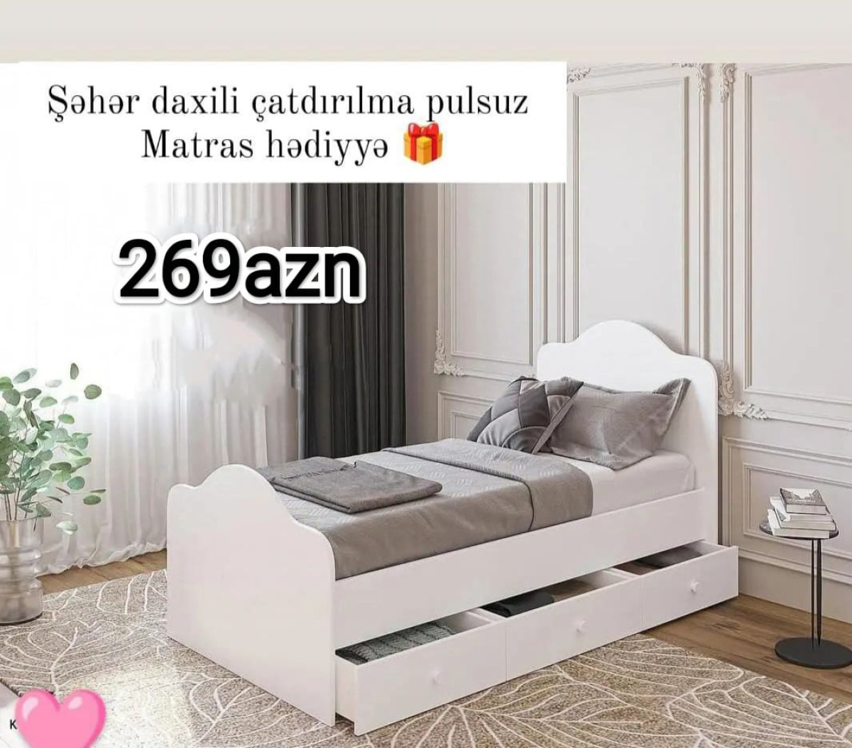 Siyirməli çarpayı Siyirməli çarpayı Sifarişlə hazırlanır Rəng seçimi var