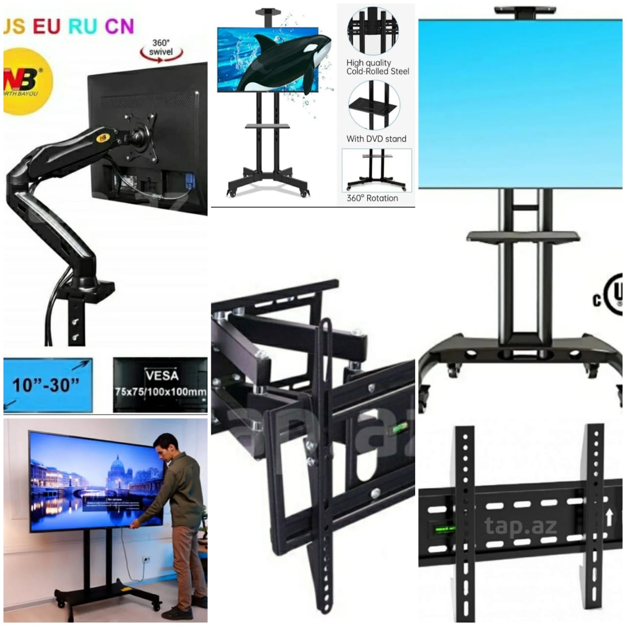 Bütün növ televizor kronşteyinlərin satışı və professional