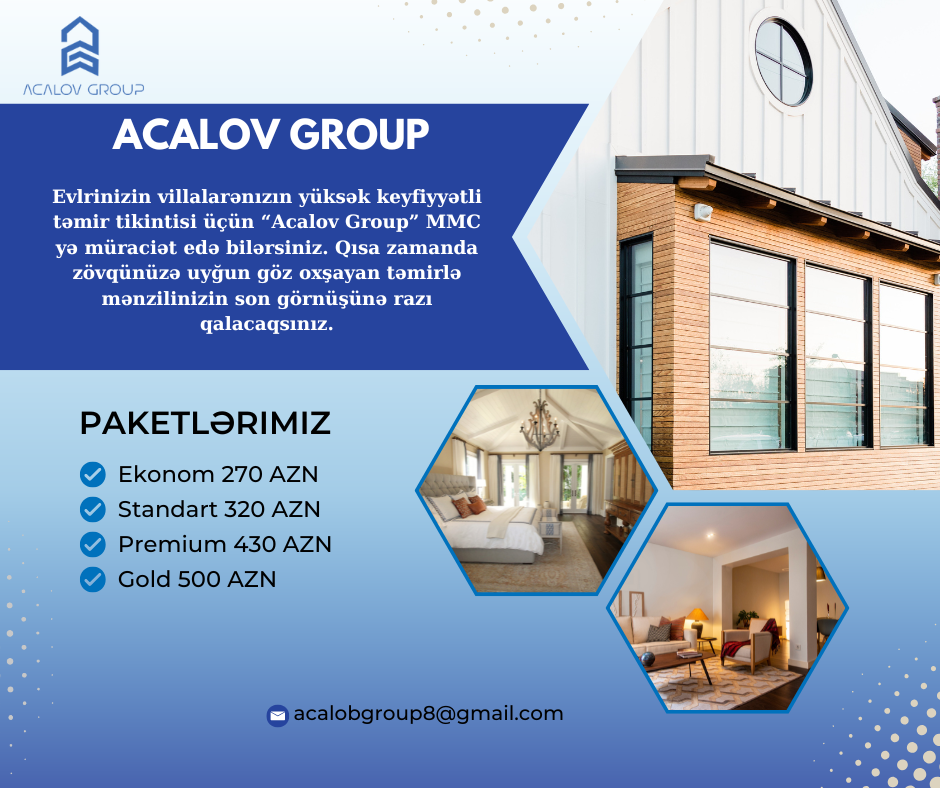 Evlərinizi, bağ evlərinizi, mənzillərinizi və ya