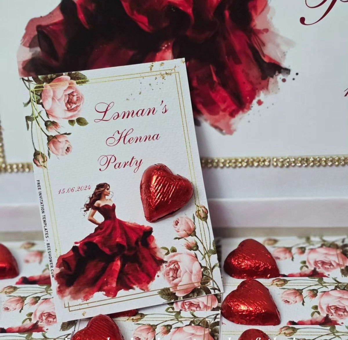 Her zovqe uygun xina konfetleri bizde.Istenilen dizaynda ve