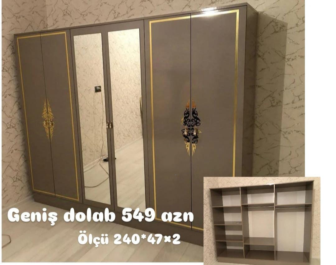 Geniş dolab Sifarişlə hazırlanır Rəng seçimi var Ölçü