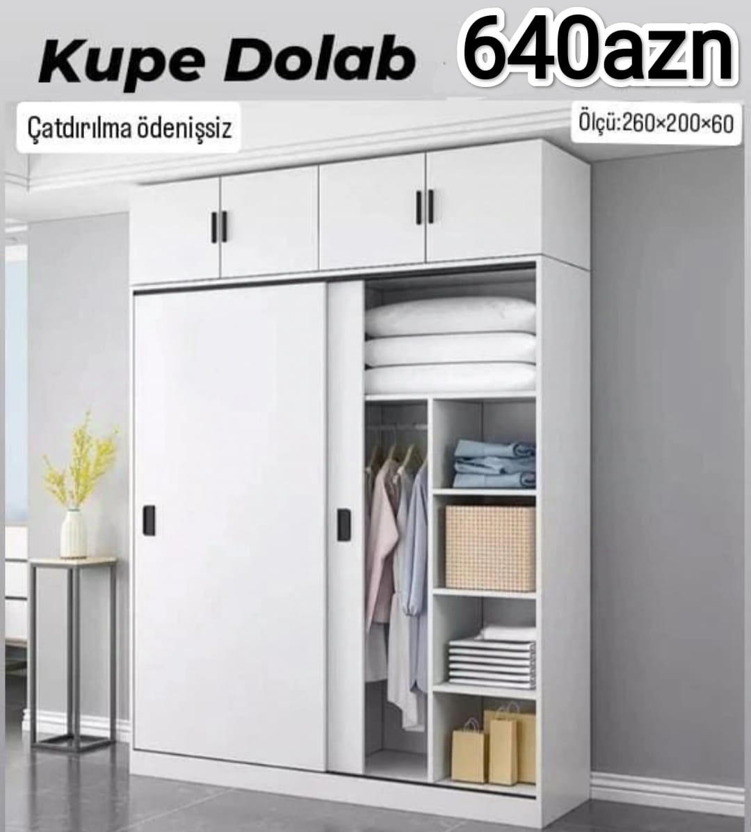 Küpe dolab Sifarişlə hazırlanır Rəng seçimi var Ölçü
