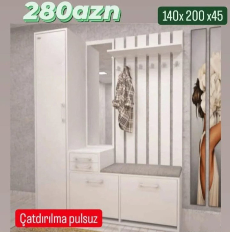 Dəhliz mebeli Dəhliz mebeli Sifarişlə hazırlanır Rəng seçimi var Ölçü