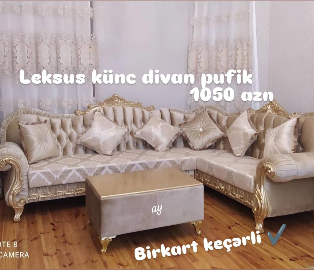 *künc divan* *İndi sifariş edib möhtəşəm künc divana sahib