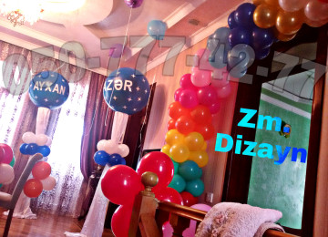 Sharlarla dizayn bezedilme. Dekor sar. Burulan sarlar.