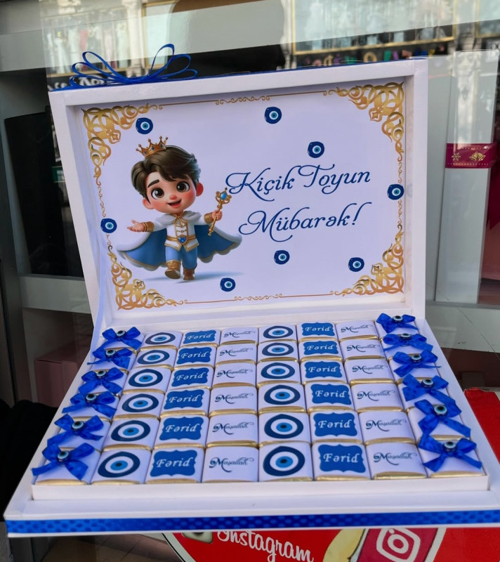 Sunnet konfet xoncalari sifarisle hazirlanir. Sifarisler en