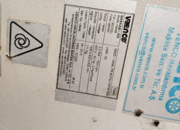 Havalandırma kanal tipli fan mator manqal üçün 8000 kub