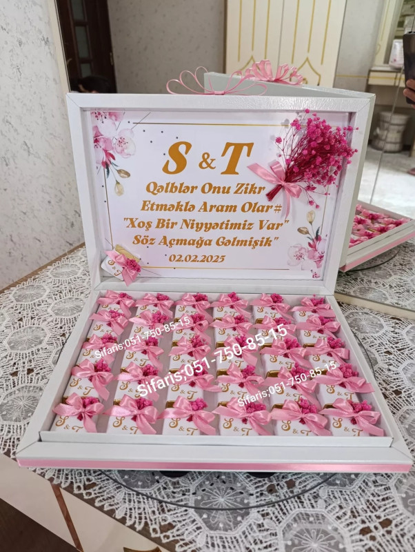 Heri sokoladlari sifarisle hazirlanir.Sifarisler en az 2-3