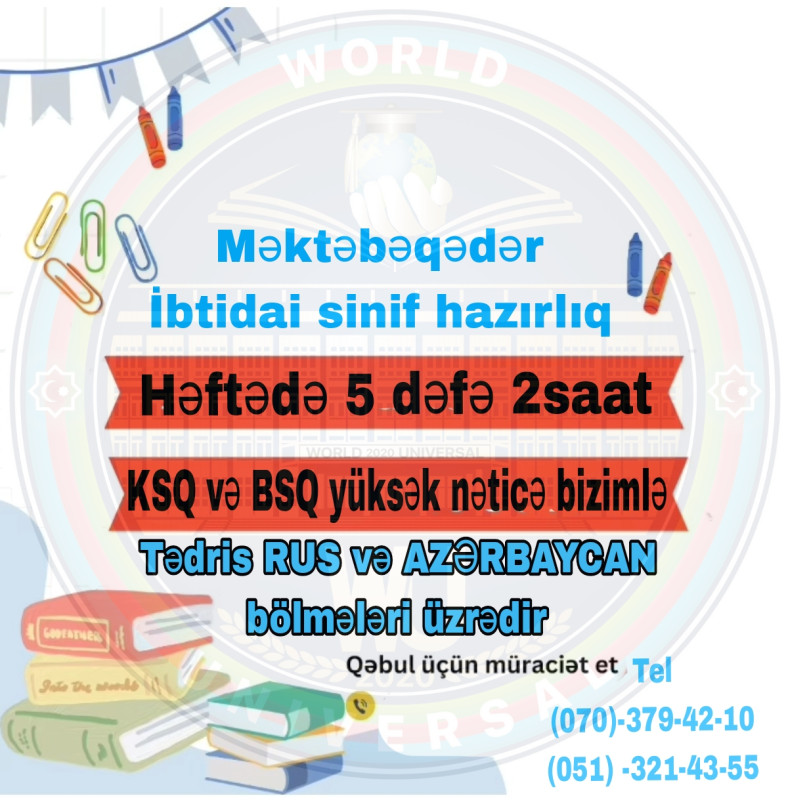 Məktəbəqədər və İbtidai sinif hazırlığı Подготовка к школе. Məktəbəqədər hazırlığı İbtidai sinif