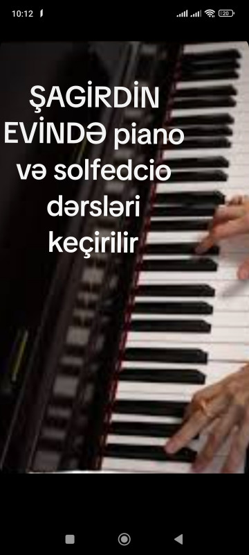 Piano və solfedcio dərsləri Yüksək ixtisaslı, peşəkar musiqiçi-pedaqoq ŞAGİRDİN EVİNDƏ