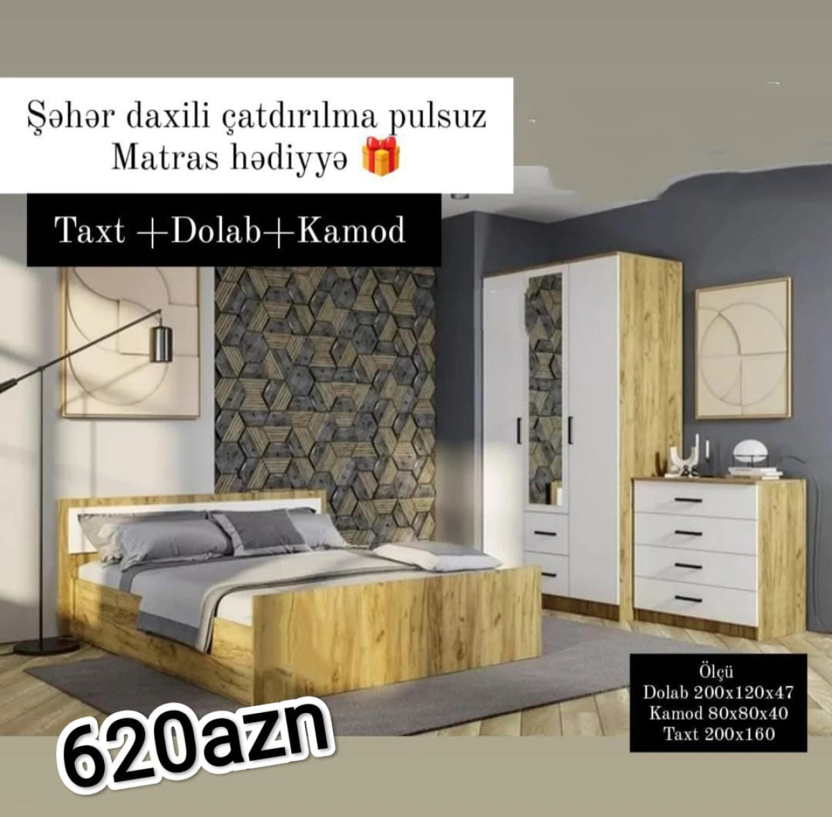 Yataq otağı dəsti Yataq otağı dəsti Sifarişlə hazırlanır Rəng seçimi var