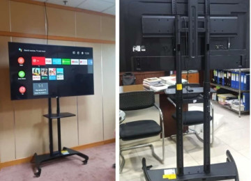 32 düyümdən 75 düyümə kimi sürülə bilən Təkərli televizor