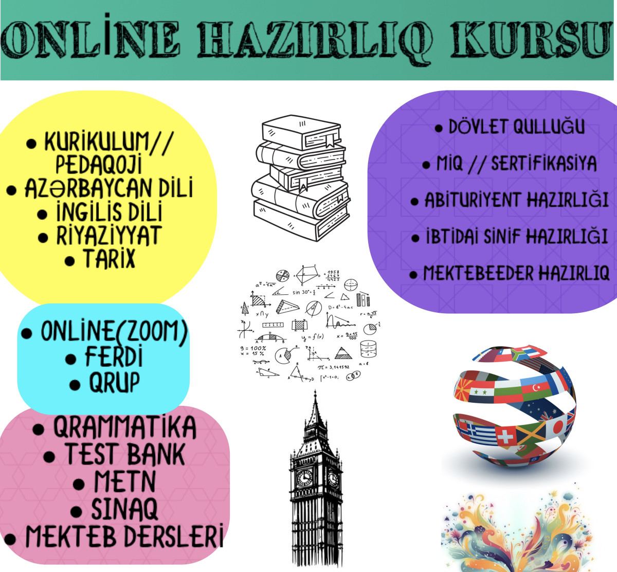 ONLİNE KURSLAR ONLİNE HAZIRLIQ KURSU: 1.Dövlet Qulluğu 2.Miq/Sertifikasiya