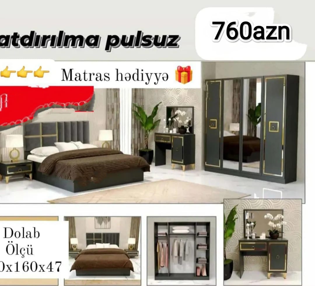 Yataq dəsti Sifarişlə hazırlanır Rəng seçimi var Matras