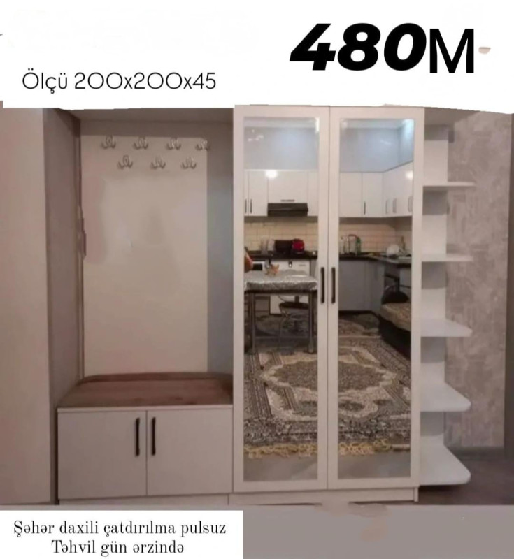 Koridor şkafi Koridor şkafi Sifarişlə hazırlanır Rəng seçimi var Ölçü
