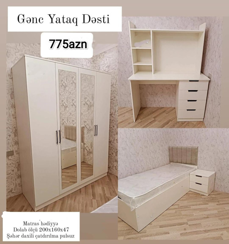 Gənc Yataq dəsti Sifarişlə hazırlanır Rəng seçimi var