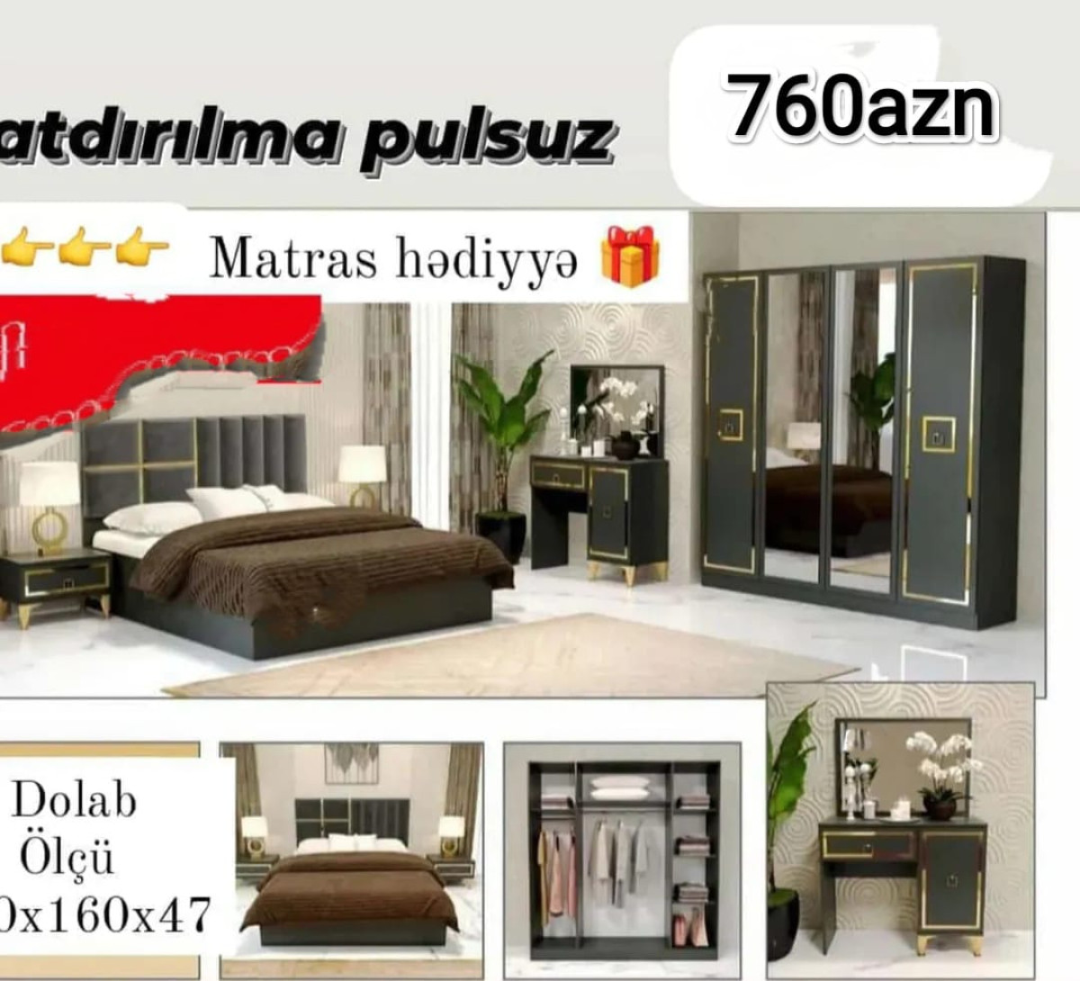 Yataq dəsti Sifarişlə hazırlanır Rəng seçimi var Matras