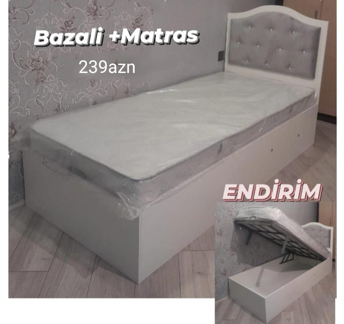 Bazalı çarpayı Bazalı çarpayı Sifarişlə hazırlanır Rəng seçimi var Matras