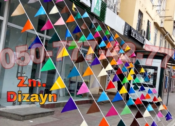 Reklam dekor bayrag. 3 künc bayrağ sifariş. Acilis