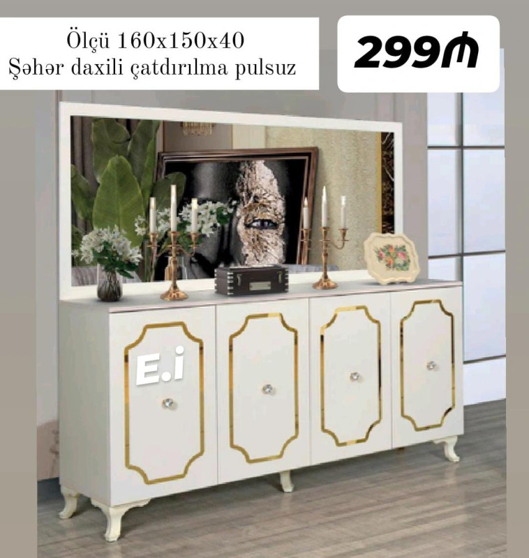 Güzgülü kamod şkaf *Güzgülü Kamod 299Azn 💥* ✔️Rəng seçimi var ✔️ *Şəhər daxili
