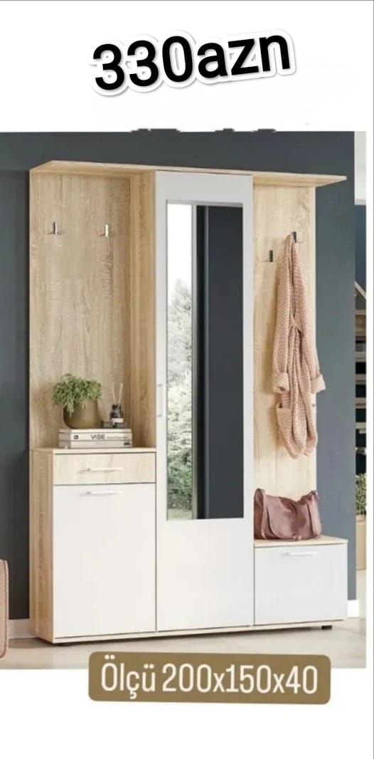 Koridor şkafi Sifarişlə hazırlanır Rəng seçimi var Ölçü