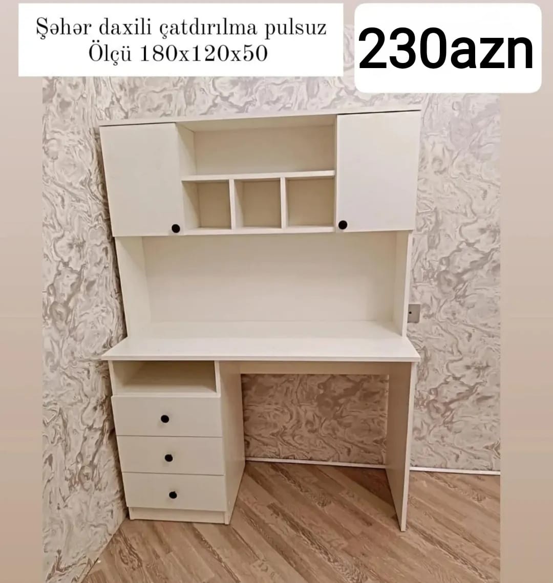 Yazı masası Sifarişlə hazırlanır Rəng seçimi var Ölçü