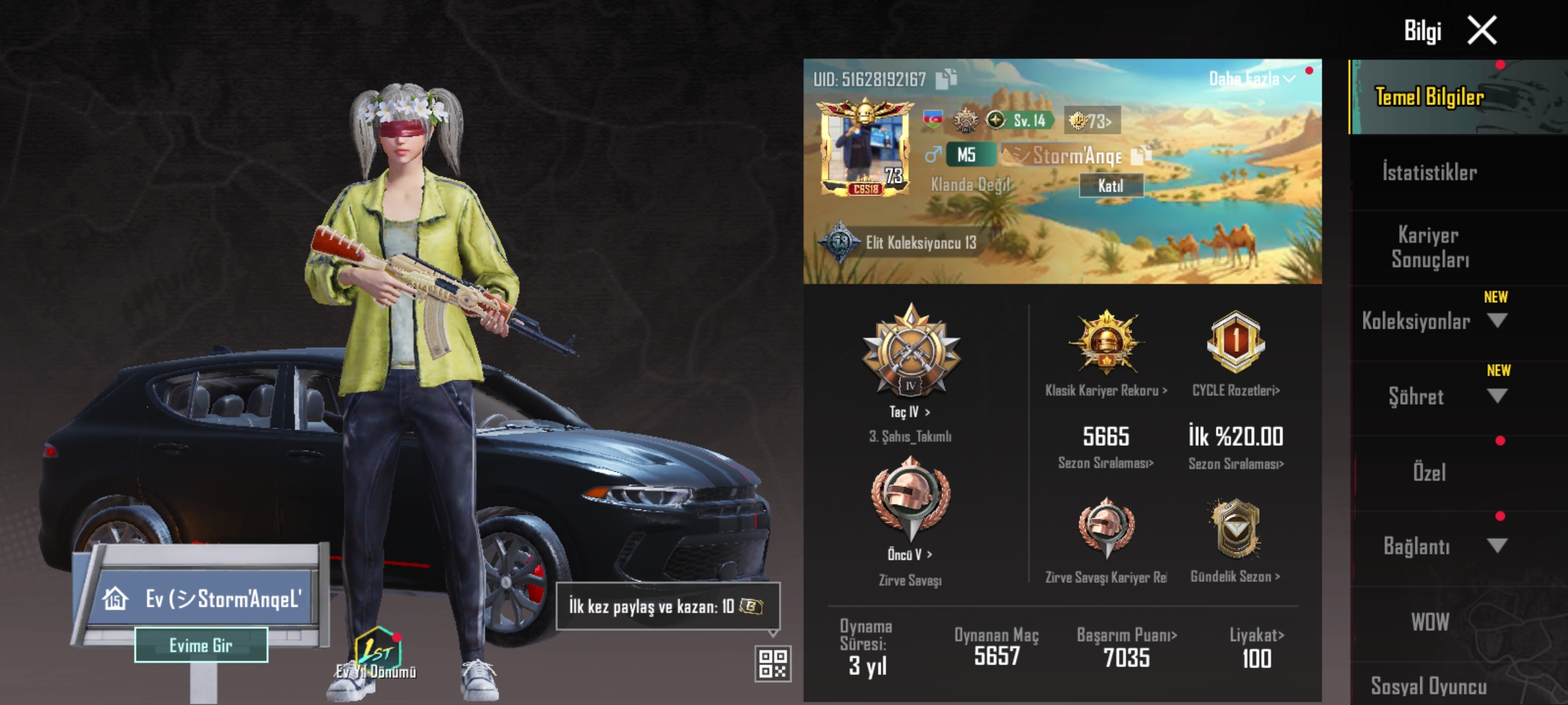 14 yukselen silah Ak 3 Midilli 2 Ump 4 + killchat rp