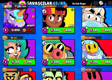 3 dəfə bravl pass açılıb 65 karakter var 35000 kupadı