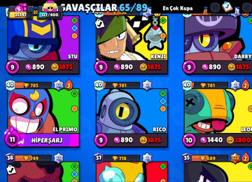 3 dəfə bravl pass açılıb 65 karakter var 35000 kupadı