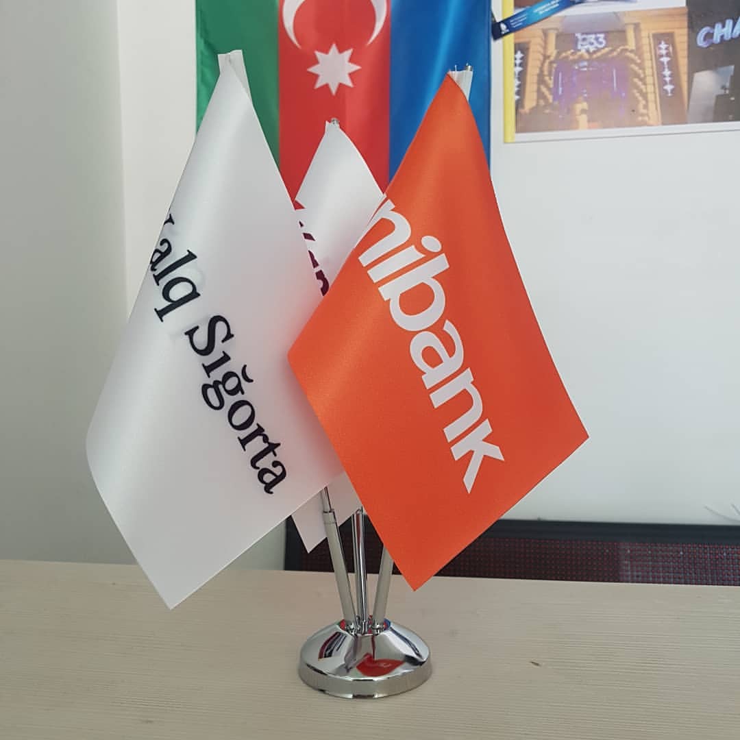 Masa üstü bayraq çapı Loqonuza uyğun bayraq çapı sifariş