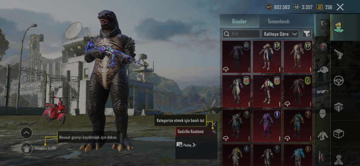 Pubg Mobile hesabı Hesab satılır hesabda Godzilla var Dostum Kong var Küçük