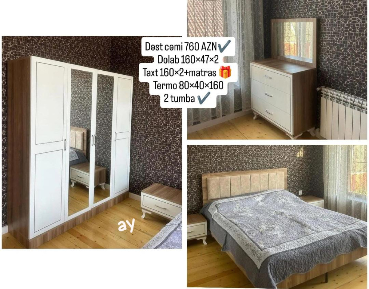 Yataq otağı mebeli *Yataq desti* Yeni sifarişlə hazırlanır ✔️ rəng seçimi var