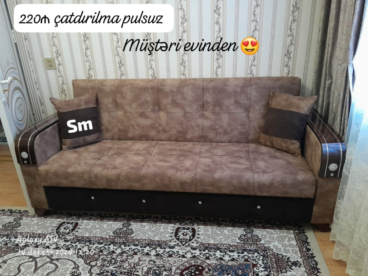 Divan sifarişle hazırlanır SİFARİŞLE*Divan Rəng seçimi var Ölçü uzunluq 2m10sm Açılan,