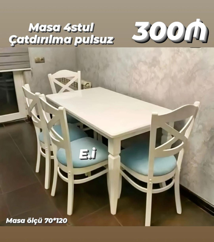 Stol stul desti kuxna üçün *Mətbəx Masa dəsti / Masa 4stul 300Azn💥* ✔️Reng seçimi var