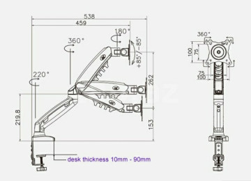 17 leddən 30 ledə kimi Monitorlar üçün stolüstü hər tərəfə