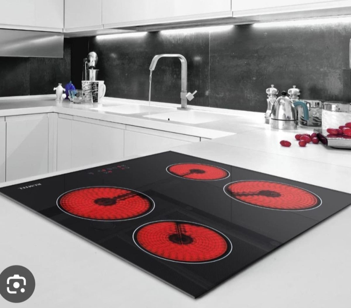 Qara rəngdə LG markalı masa üstü qaz peçi satılır Peç eyni