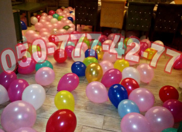 Helium və adi şarlarla bəzədilmə. Decor shar dizayn