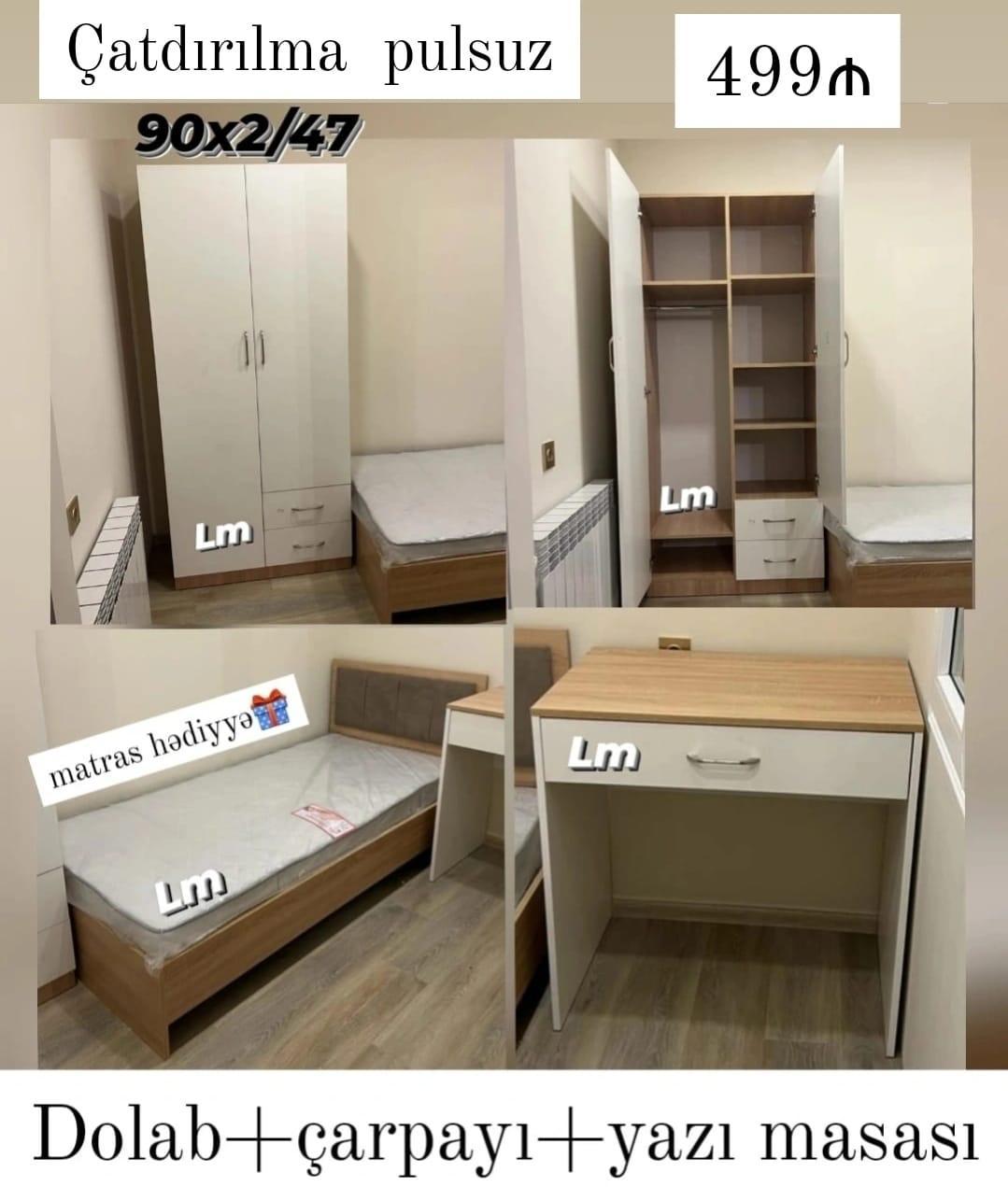 *Gənc oda🤴 ÇARPAYI+DOLAB+Yazı masası*_ 💥 Yeni və sifarişlə