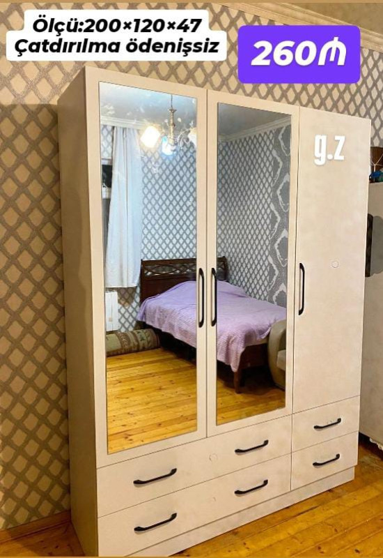 Paltar dolabı *Dolab 3 qapılı ✔️ 260Azn* ✔️İstehsal Rusiya Laminat 18/lik