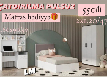 *Gənc oda🤴 ÇARPAYI+DOLAB+Yazı masası*_ 💥 Yeni və sifarişlə