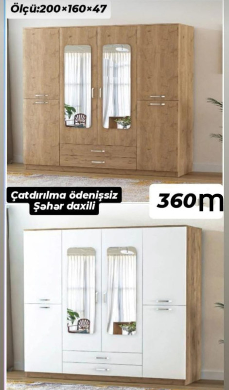 4Qapili dolab 4Qapili dolab Sifarişlə hazırlanır Rəng seçimi var Ölçü