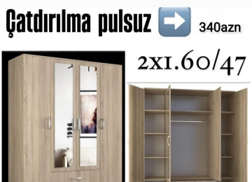 Paltar dolabı Sifarişlə hazırlanır Rəng seçimi var Ölçü