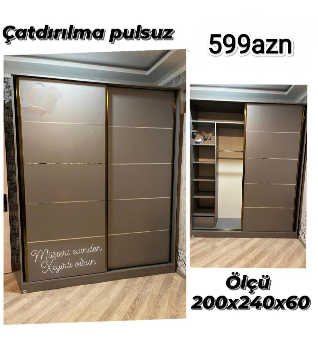 Küpe dolab Sifarişlə hazırlanır Rəng seçimi var Ölçü