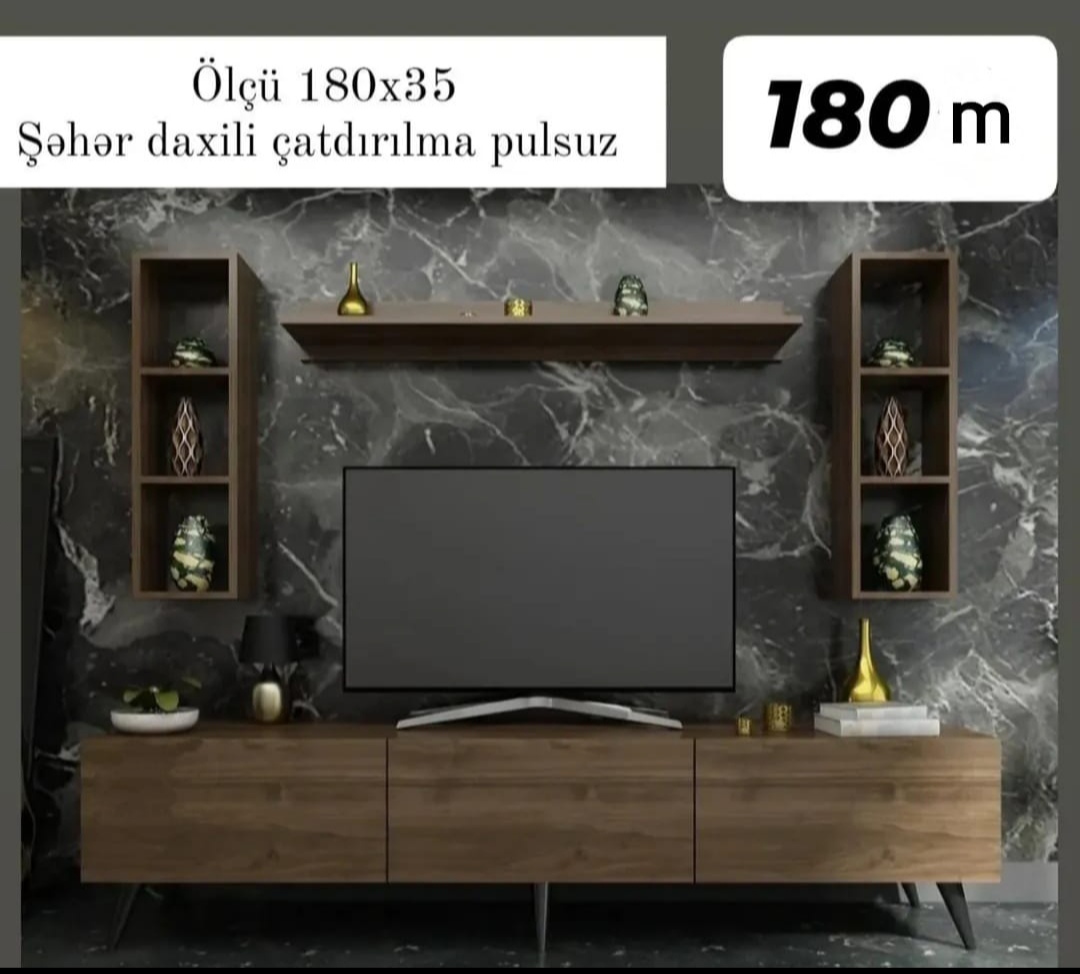Tv stend Sifarişlə hazırlanır Rəng seçimi var Ölçü 180/35sm