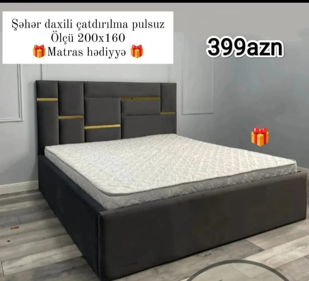 İkinəfərlik çarpayı Sifarişlə hazırlanır Rəng seçimi var